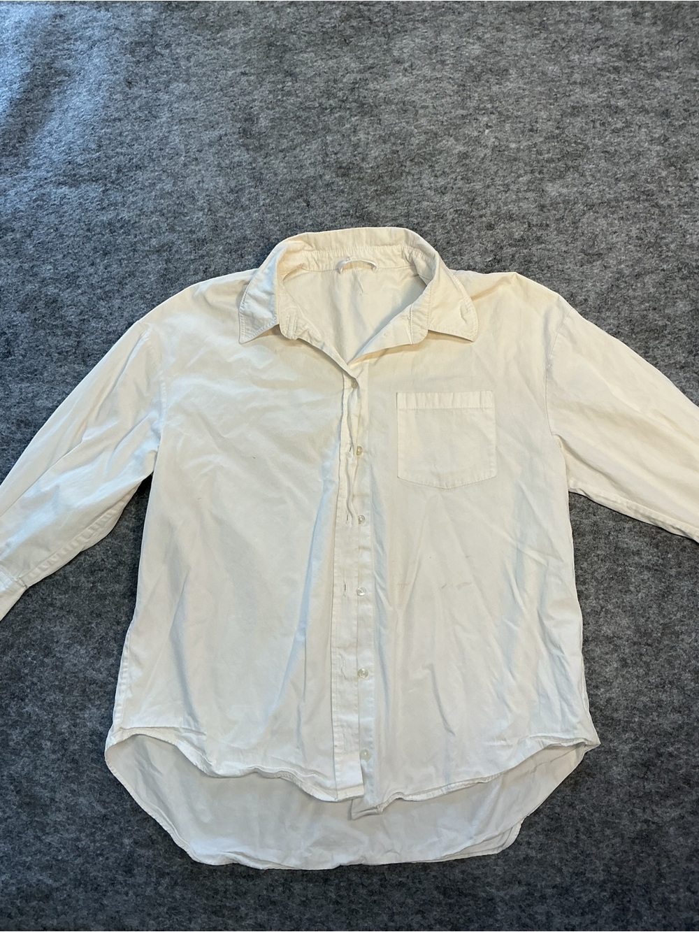Anine Bing Cream Button-Up Shirt with Chest Pocket Size M
